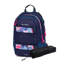 Studentsk batoh + etue OXY Sport Flowers Blue        8-39725E